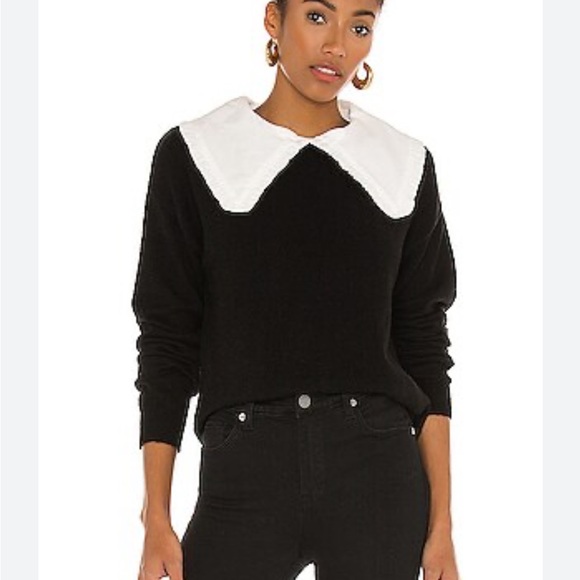 PEACEBIRD Peter Pan Contrast Collar Sweater - Picture 1 of 8